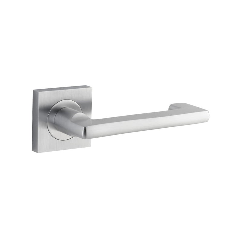 Door Lever Baltimore Return Square Rose Brushed Chrome