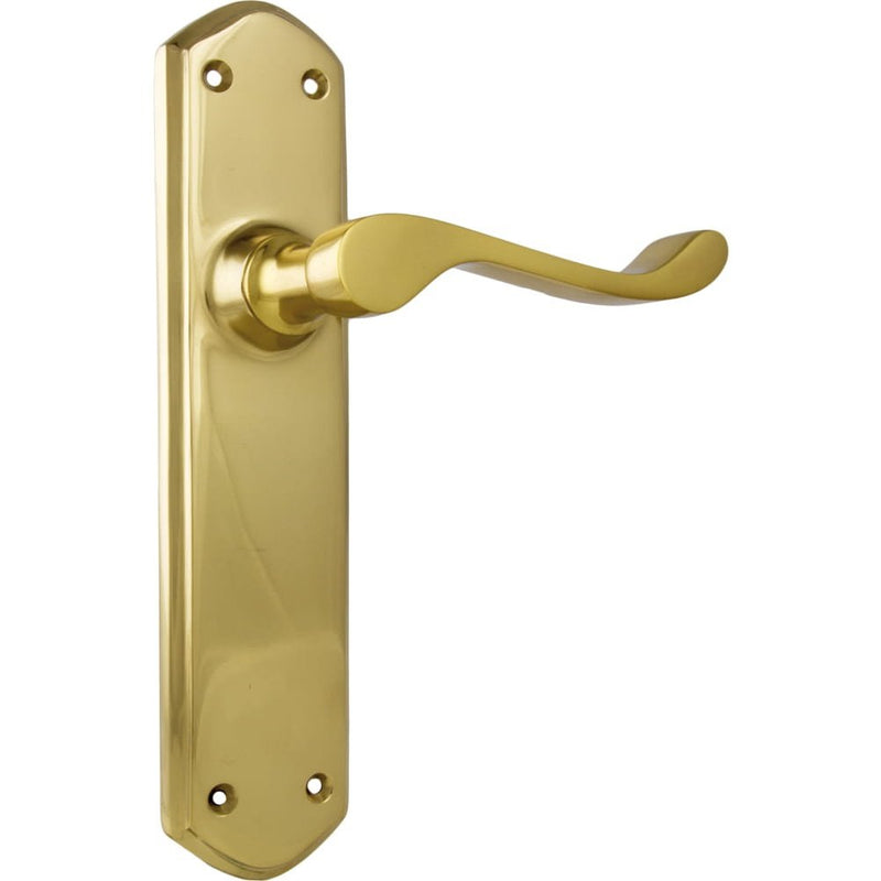 Door Lever Windsor Latch Pair Unlacquered Polished Brass