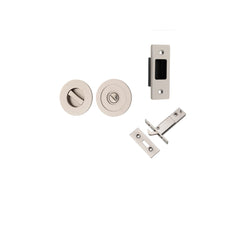 Sliding Door Pull Round Privacy Kit - Satin Nickel