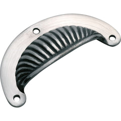 Drawer Pull Fluted Iron Polished Metal H50xL95mm