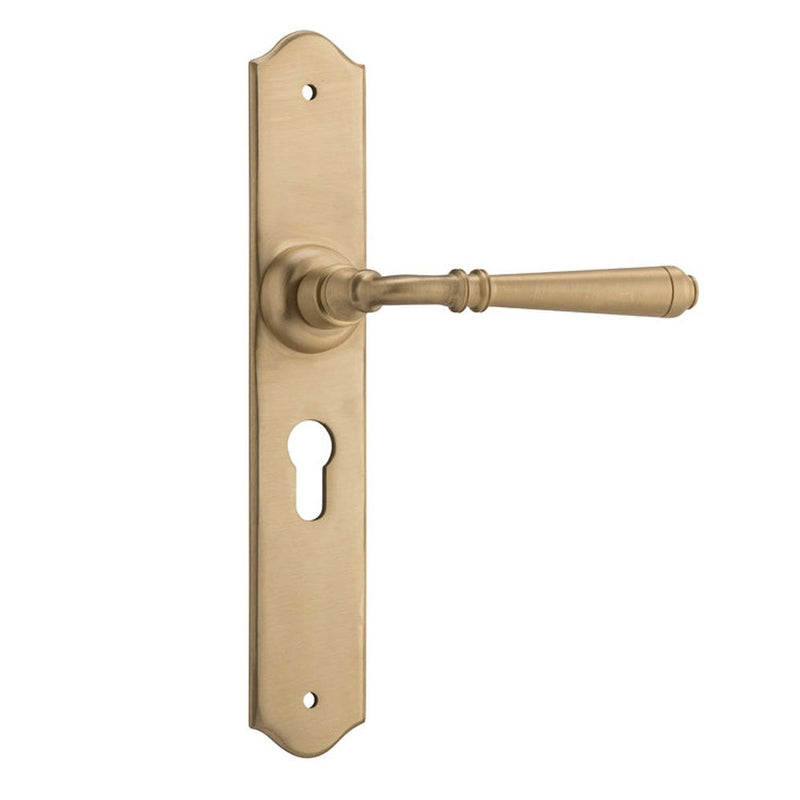 Door Lever Reims Euro Pair Satin Brass