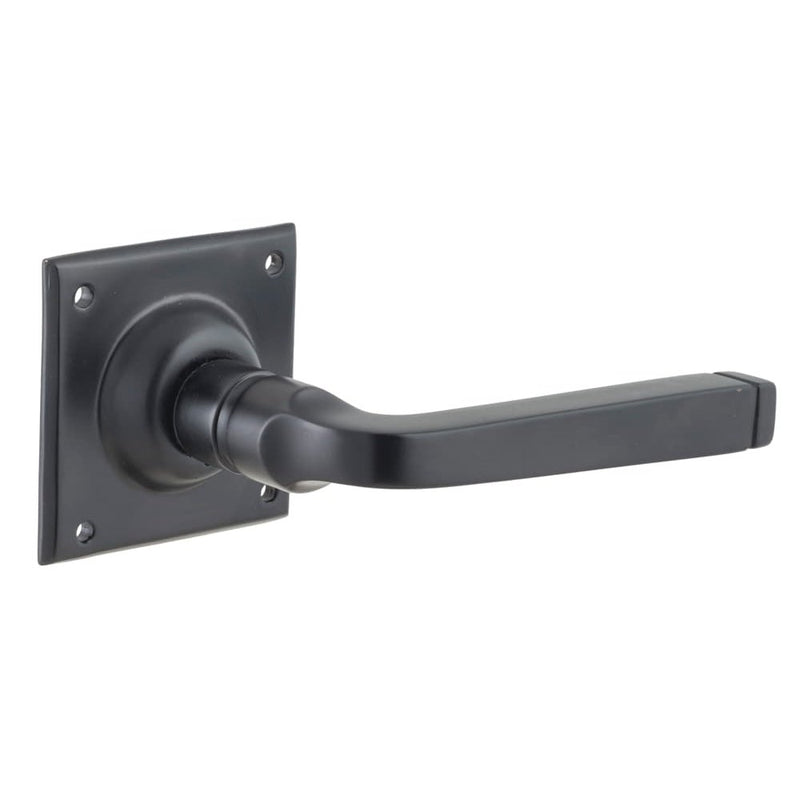 Door Lever Menton Square Rose Pair Matt Black