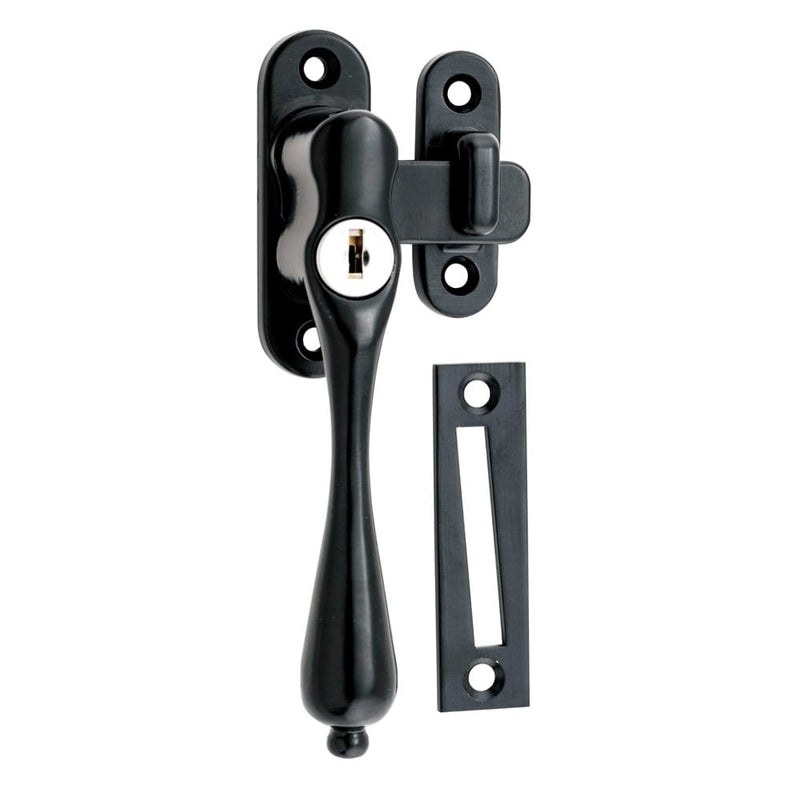 Casement Fastener Locking Teardrop Left Hand Matt Black