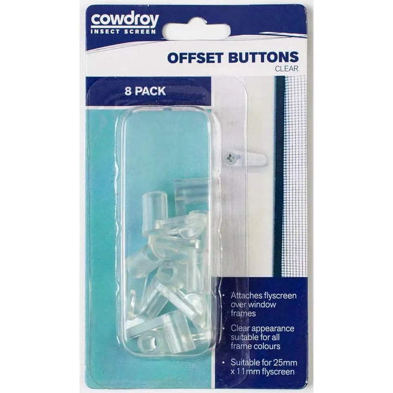 Flyscreen Clip Offset Clear Pk8 Cowdroy