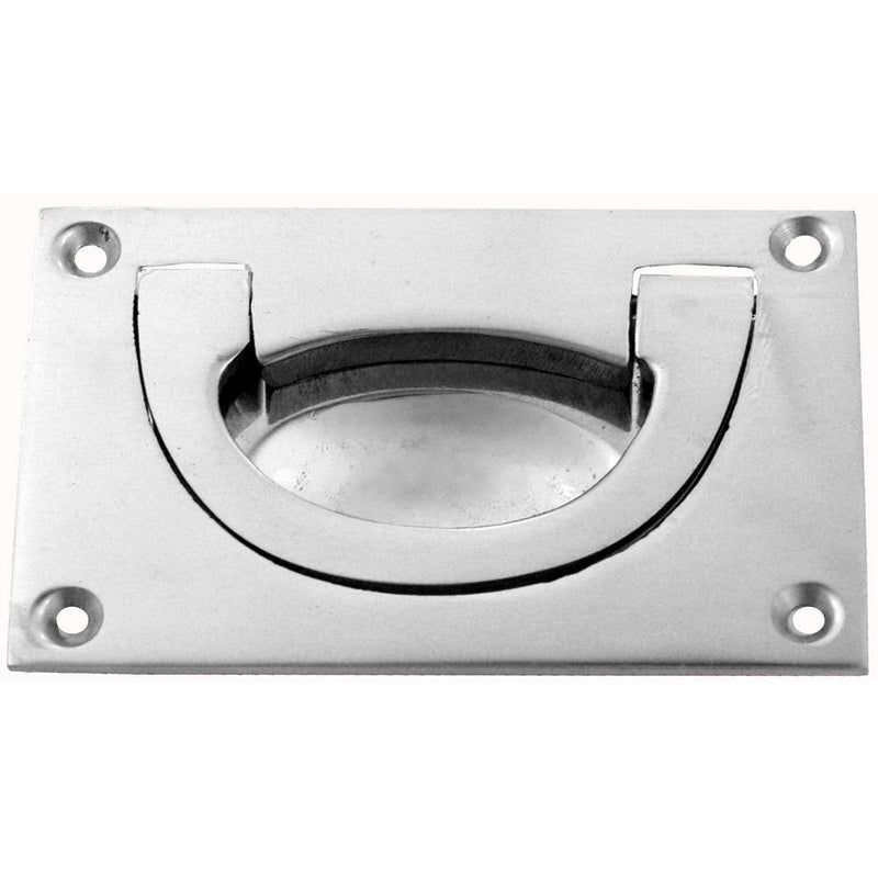 Flush Ring Pull 90 x 55mm Chrome