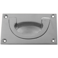 Flush Ring Pull 90 x 55mm Satin Chrome