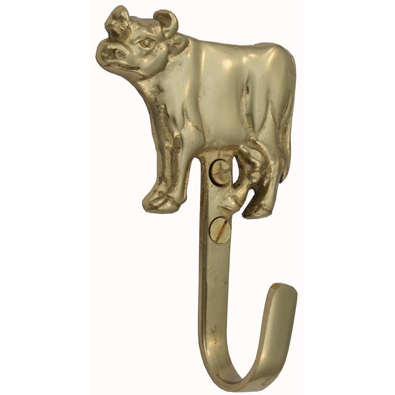 Hook Robe Cow Polished Brass
